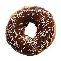 Chocolate-coated doughnut